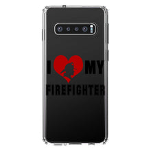 DistinctInk® Clear Shockproof Hybrid Case for Apple iPhone / Samsung Galaxy / Google Pixel - I Heart My Firefighter