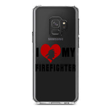 DistinctInk® Clear Shockproof Hybrid Case for Apple iPhone / Samsung Galaxy / Google Pixel - I Heart My Firefighter