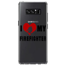 DistinctInk® Clear Shockproof Hybrid Case for Apple iPhone / Samsung Galaxy / Google Pixel - I Heart My Firefighter