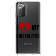 DistinctInk® Clear Shockproof Hybrid Case for Apple iPhone / Samsung Galaxy / Google Pixel - I Heart My Firefighter