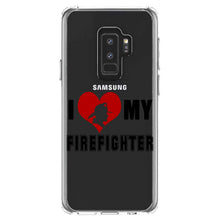 DistinctInk® Clear Shockproof Hybrid Case for Apple iPhone / Samsung Galaxy / Google Pixel - I Heart My Firefighter