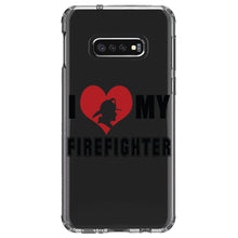 DistinctInk® Clear Shockproof Hybrid Case for Apple iPhone / Samsung Galaxy / Google Pixel - I Heart My Firefighter