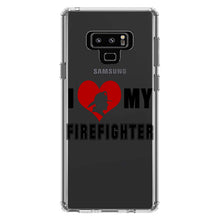 DistinctInk® Clear Shockproof Hybrid Case for Apple iPhone / Samsung Galaxy / Google Pixel - I Heart My Firefighter