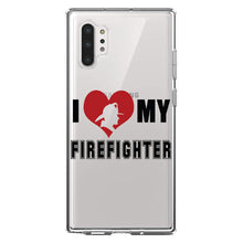 DistinctInk® Clear Shockproof Hybrid Case for Apple iPhone / Samsung Galaxy / Google Pixel - I Heart My Firefighter