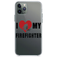 DistinctInk® Clear Shockproof Hybrid Case for Apple iPhone / Samsung Galaxy / Google Pixel - I Heart My Firefighter