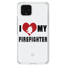 DistinctInk® Clear Shockproof Hybrid Case for Apple iPhone / Samsung Galaxy / Google Pixel - I Heart My Firefighter