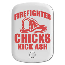 DistinctInk Magnetic Battery Pack, Wireless Portable Charger with USB-C Cable, Compatible with MagSafe iPhone 14 / 13 / 12 Series - Firefighter Chicks Kick ASH
