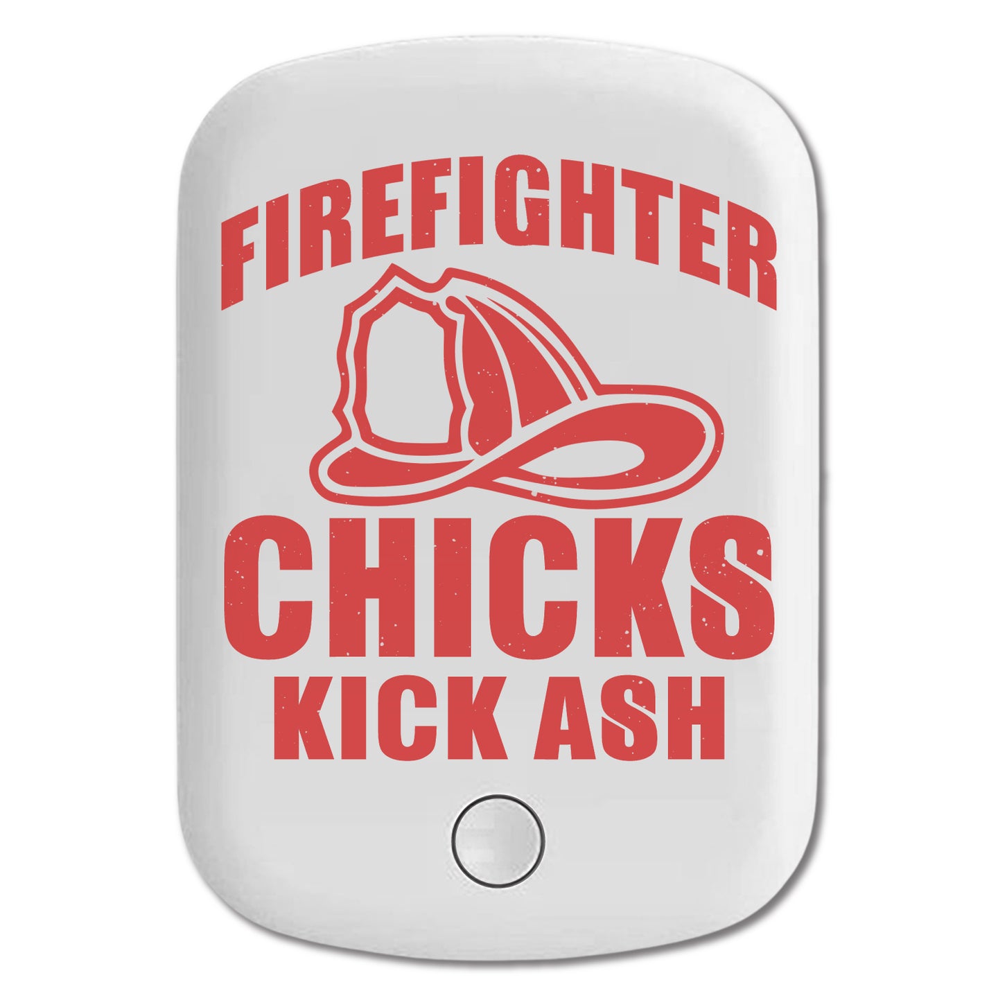 DistinctInk Magnetic Battery Pack, Wireless Portable Charger with USB-C Cable, Compatible with MagSafe iPhone 14 / 13 / 12 Series - Firefighter Chicks Kick ASH