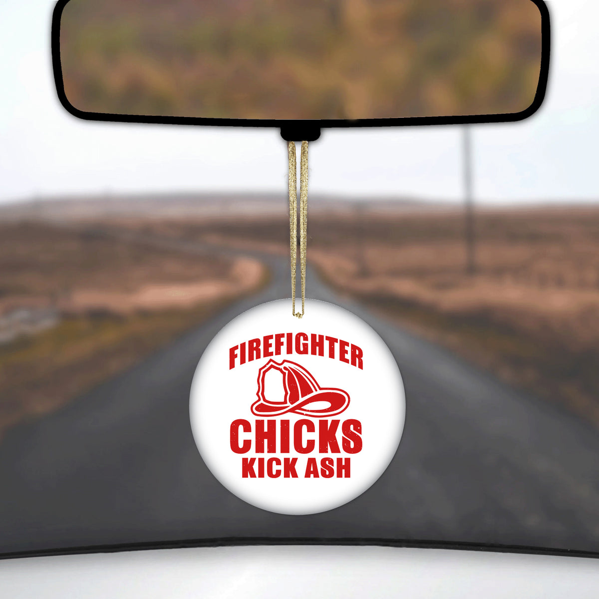 Firefighter Chicks Kick ASH Ceramic Ornament, view 3