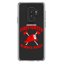 DistinctInk® Clear Shockproof Hybrid Case for Apple iPhone / Samsung Galaxy / Google Pixel - Firefighter - Always Ready
