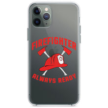 DistinctInk® Clear Shockproof Hybrid Case for Apple iPhone / Samsung Galaxy / Google Pixel - Firefighter - Always Ready