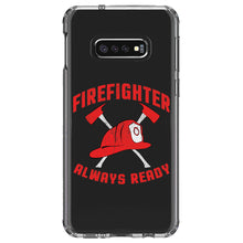 DistinctInk® Clear Shockproof Hybrid Case for Apple iPhone / Samsung Galaxy / Google Pixel - Firefighter - Always Ready