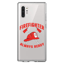 DistinctInk® Clear Shockproof Hybrid Case for Apple iPhone / Samsung Galaxy / Google Pixel - Firefighter - Always Ready