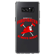 DistinctInk® Clear Shockproof Hybrid Case for Apple iPhone / Samsung Galaxy / Google Pixel - Firefighter - Always Ready