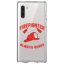 DistinctInk® Clear Shockproof Hybrid Case for Apple iPhone / Samsung Galaxy / Google Pixel - Firefighter - Always Ready