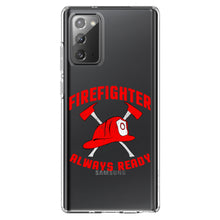 DistinctInk® Clear Shockproof Hybrid Case for Apple iPhone / Samsung Galaxy / Google Pixel - Firefighter - Always Ready