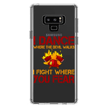 DistinctInk® Clear Shockproof Hybrid Case for Apple iPhone / Samsung Galaxy / Google Pixel - Firefighter - I Dance Where the Devil Walks