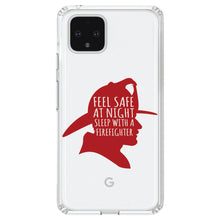 DistinctInk® Clear Shockproof Hybrid Case for Apple iPhone / Samsung Galaxy / Google Pixel - Feel Safe at Night Sleep with a Firefighter