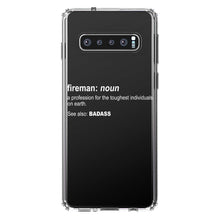 DistinctInk® Clear Shockproof Hybrid Case for Apple iPhone / Samsung Galaxy / Google Pixel - Fireman Definition Profession for Toughest