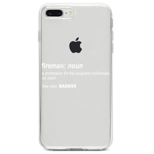 DistinctInk® Clear Shockproof Hybrid Case for Apple iPhone / Samsung Galaxy / Google Pixel - Fireman Definition Profession for Toughest