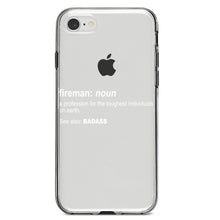 DistinctInk® Clear Shockproof Hybrid Case for Apple iPhone / Samsung Galaxy / Google Pixel - Fireman Definition Profession for Toughest