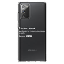 DistinctInk® Clear Shockproof Hybrid Case for Apple iPhone / Samsung Galaxy / Google Pixel - Fireman Definition Profession for Toughest