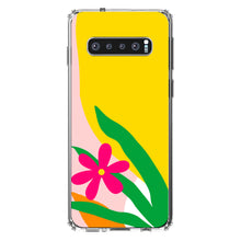 DistinctInk® Clear Shockproof Hybrid Case for Apple iPhone / Samsung Galaxy / Google Pixel - Summer Vibes Bold Flower Pink Green Yellow
