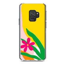 DistinctInk® Clear Shockproof Hybrid Case for Apple iPhone / Samsung Galaxy / Google Pixel - Summer Vibes Bold Flower Pink Green Yellow