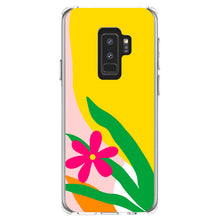 DistinctInk® Clear Shockproof Hybrid Case for Apple iPhone / Samsung Galaxy / Google Pixel - Summer Vibes Bold Flower Pink Green Yellow