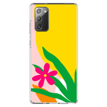 DistinctInk® Clear Shockproof Hybrid Case for Apple iPhone / Samsung Galaxy / Google Pixel - Summer Vibes Bold Flower Pink Green Yellow