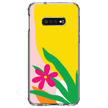 DistinctInk® Clear Shockproof Hybrid Case for Apple iPhone / Samsung Galaxy / Google Pixel - Summer Vibes Bold Flower Pink Green Yellow