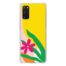 DistinctInk® Clear Shockproof Hybrid Case for Apple iPhone / Samsung Galaxy / Google Pixel - Summer Vibes Bold Flower Pink Green Yellow