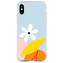 DistinctInk® Clear Shockproof Hybrid Case for Apple iPhone / Samsung Galaxy / Google Pixel - Summer Vibes Bold Cherry Pink Orange Yellow
