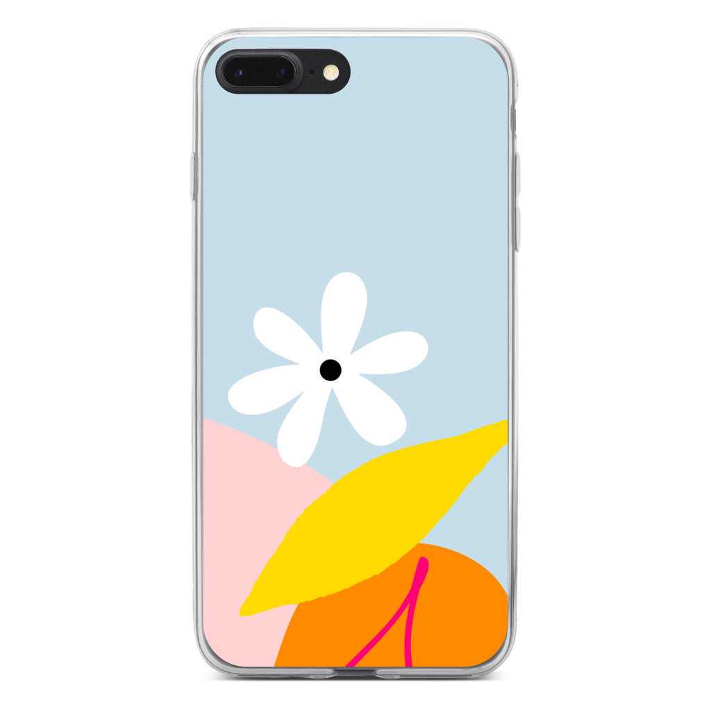 Summer Vibes Bold Cherry Pink Orange Yellow Clear Shockproof iPhone Case, view 6