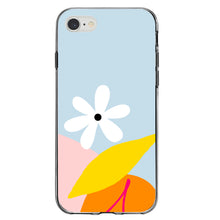 DistinctInk® Clear Shockproof Hybrid Case for Apple iPhone / Samsung Galaxy / Google Pixel - Summer Vibes Bold Cherry Pink Orange Yellow