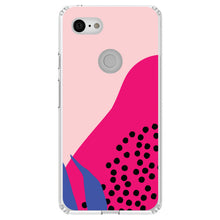 DistinctInk® Clear Shockproof Hybrid Case for Apple iPhone / Samsung Galaxy / Google Pixel - Summer Vibes Bold Flower Pink Blue Yellow