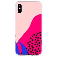 DistinctInk® Clear Shockproof Hybrid Case for Apple iPhone / Samsung Galaxy / Google Pixel - Summer Vibes Bold Flower Pink Blue Yellow