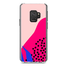 DistinctInk® Clear Shockproof Hybrid Case for Apple iPhone / Samsung Galaxy / Google Pixel - Summer Vibes Bold Flower Pink Blue Yellow