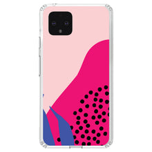 DistinctInk® Clear Shockproof Hybrid Case for Apple iPhone / Samsung Galaxy / Google Pixel - Summer Vibes Bold Flower Pink Blue Yellow