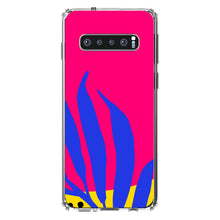 DistinctInk® Clear Shockproof Hybrid Case for Apple iPhone / Samsung Galaxy / Google Pixel - Summer Vibes Bold Flower Blue Pink Yellow