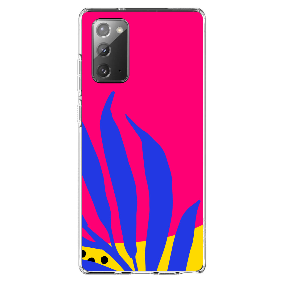 Summer Vibes Bold Flower Blue Pink Yellow Clear Shockproof iPhone Case, view 8