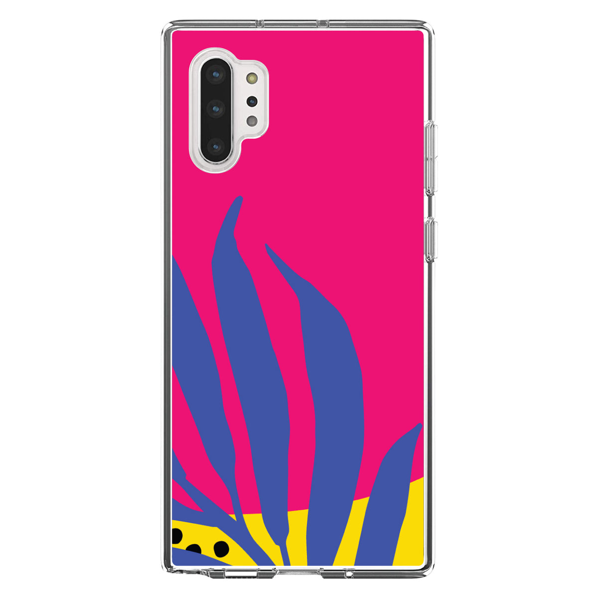 Summer Vibes Bold Flower Blue Pink Yellow Clear Shockproof iPhone Case, view 10