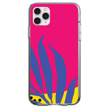 DistinctInk® Clear Shockproof Hybrid Case for Apple iPhone / Samsung Galaxy / Google Pixel - Summer Vibes Bold Flower Blue Pink Yellow