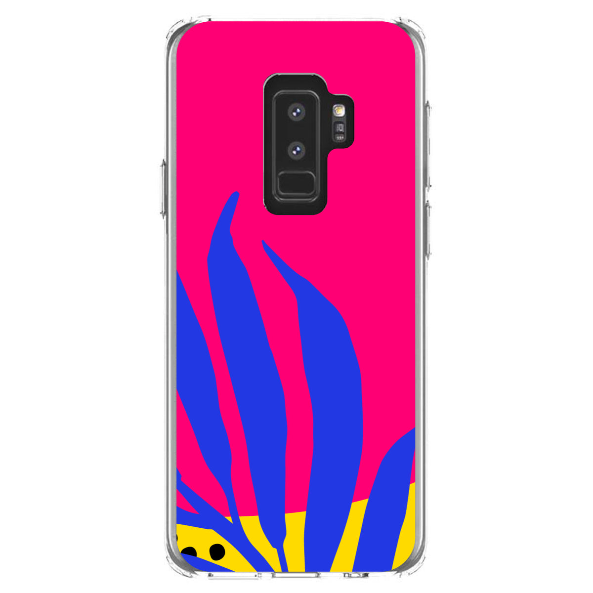 Summer Vibes Bold Flower Blue Pink Yellow Clear Shockproof iPhone Case, view 20