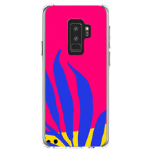 DistinctInk® Clear Shockproof Hybrid Case for Apple iPhone / Samsung Galaxy / Google Pixel - Summer Vibes Bold Flower Blue Pink Yellow