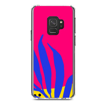 DistinctInk® Clear Shockproof Hybrid Case for Apple iPhone / Samsung Galaxy / Google Pixel - Summer Vibes Bold Flower Blue Pink Yellow