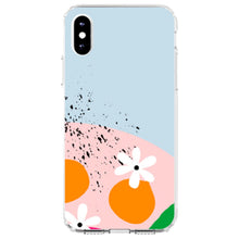 DistinctInk® Clear Shockproof Hybrid Case for Apple iPhone / Samsung Galaxy / Google Pixel - Summer Vibes Bold Flower Pink White Orange