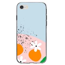 DistinctInk® Clear Shockproof Hybrid Case for Apple iPhone / Samsung Galaxy / Google Pixel - Summer Vibes Bold Flower Pink White Orange