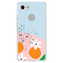DistinctInk® Clear Shockproof Hybrid Case for Apple iPhone / Samsung Galaxy / Google Pixel - Summer Vibes Bold Flower Pink White Orange