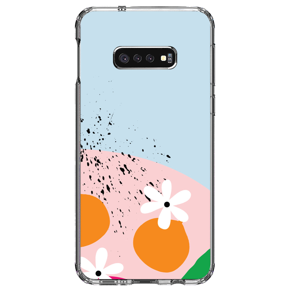 Summer Vibes Bold Flower Pink White Orange Clear Shockproof iPhone Case, view 18